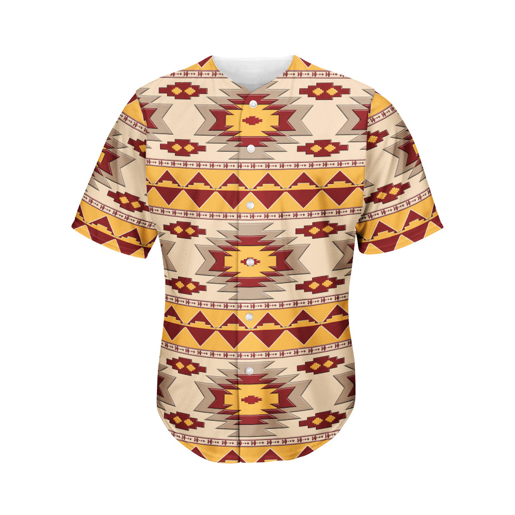 Tribal Southwestern Navajo Pattern Print Men's Baseball Jersey