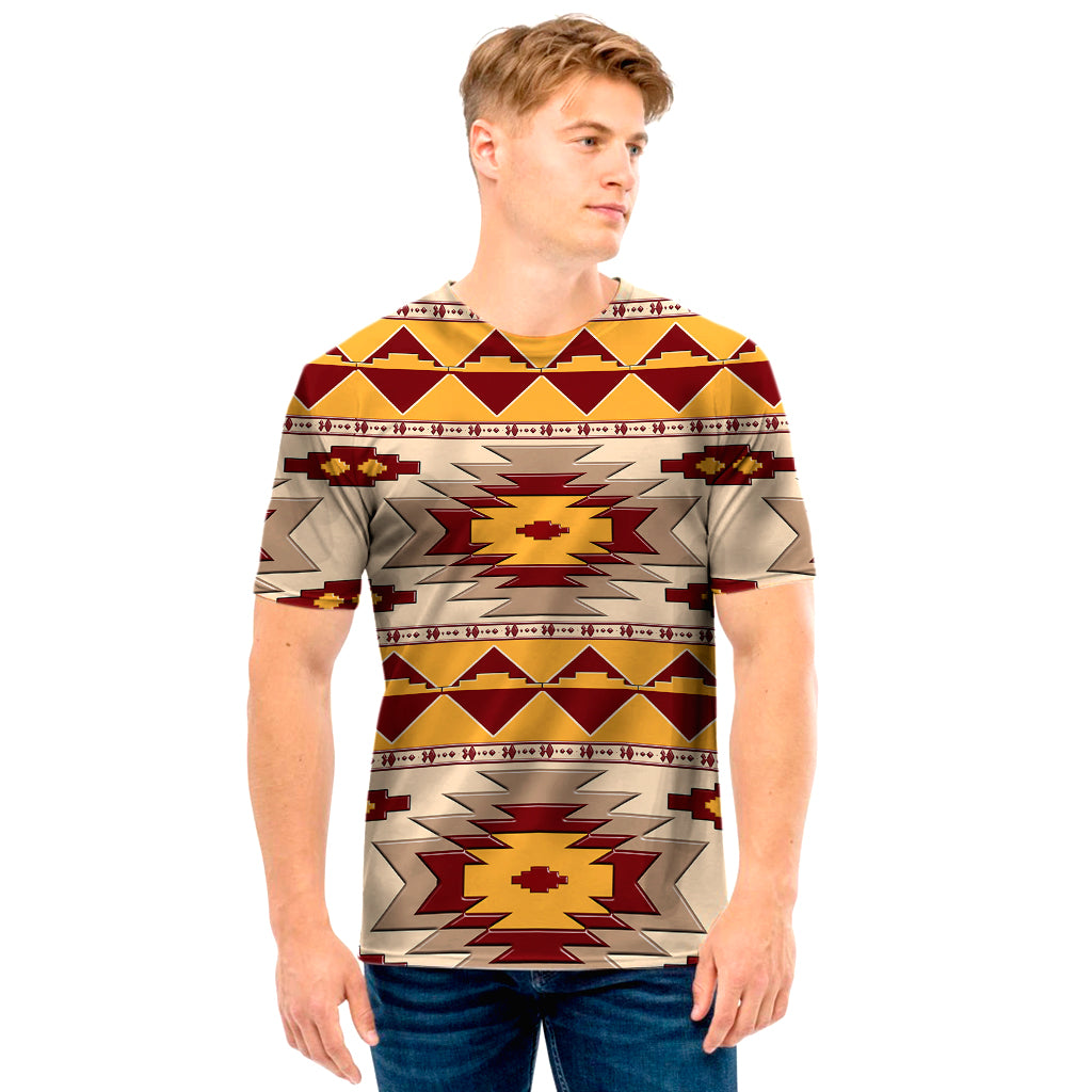 Tribal Southwestern Navajo Pattern Print Men's T-Shirt