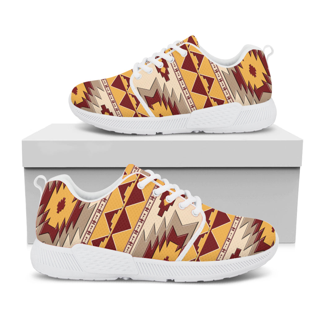 Tribal Southwestern Navajo Pattern Print White Athletic Shoes