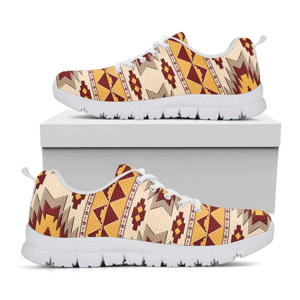 Tribal Southwestern Navajo Pattern Print White Sneakers