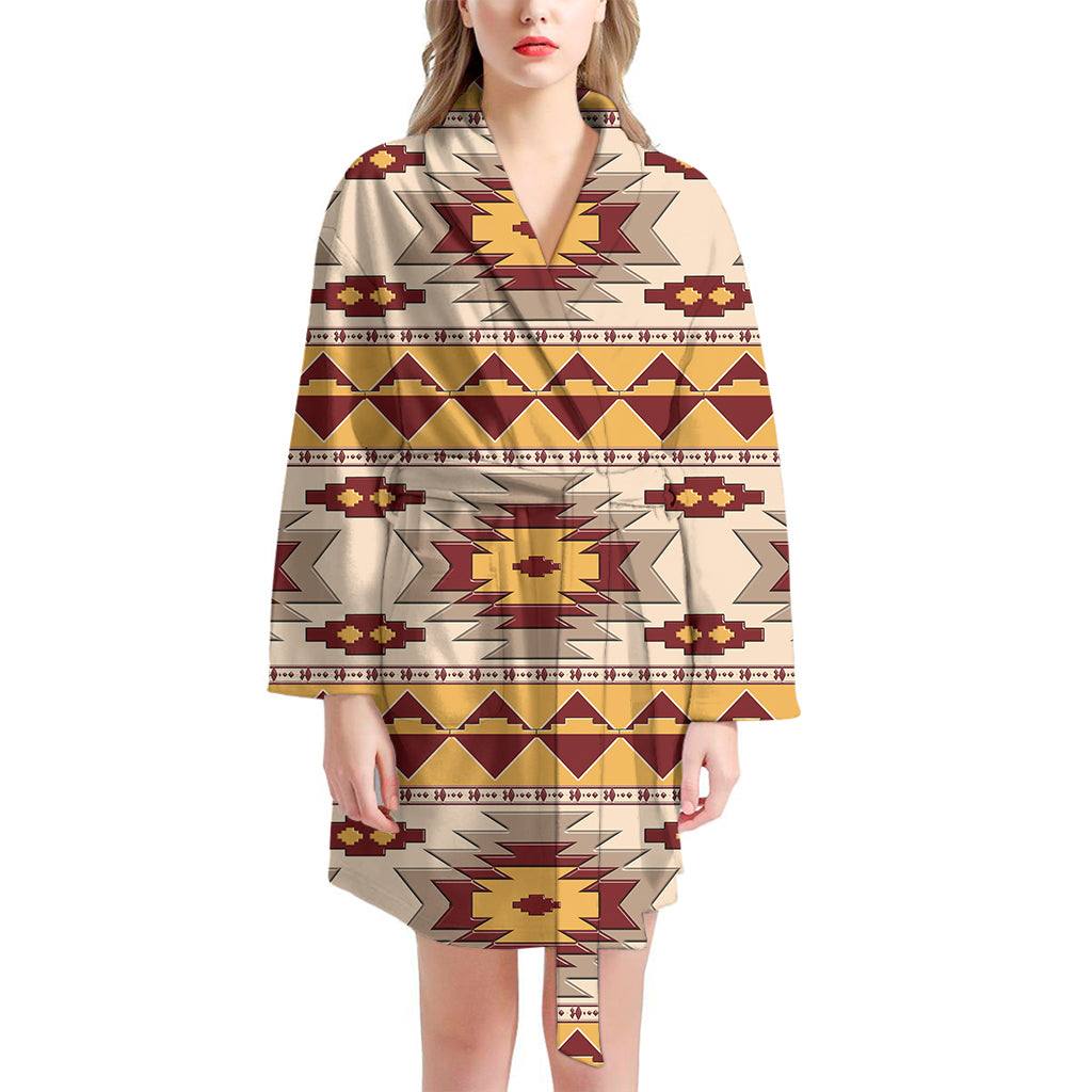 Tribal Southwestern Navajo Pattern Print Women's Bathrobe