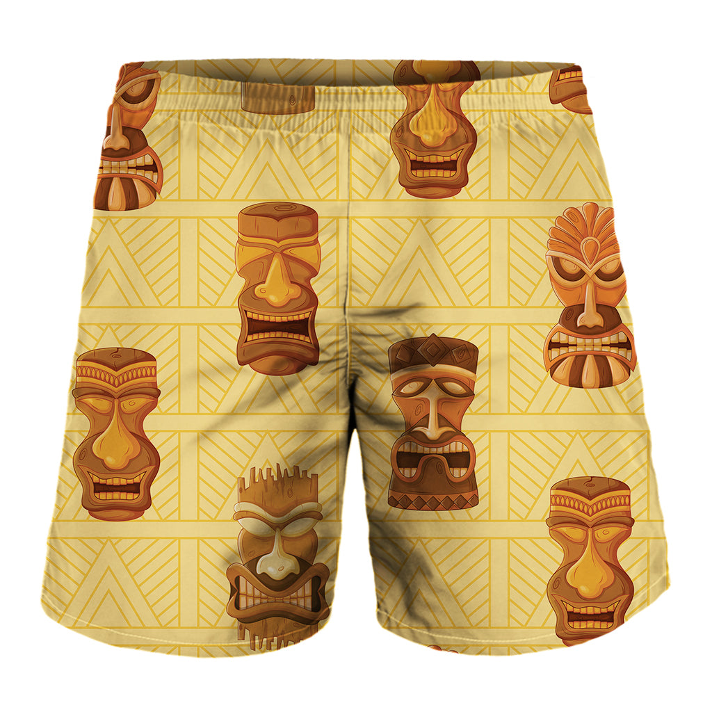 Tribal Tiki Mask Pattern Print Men's Shorts