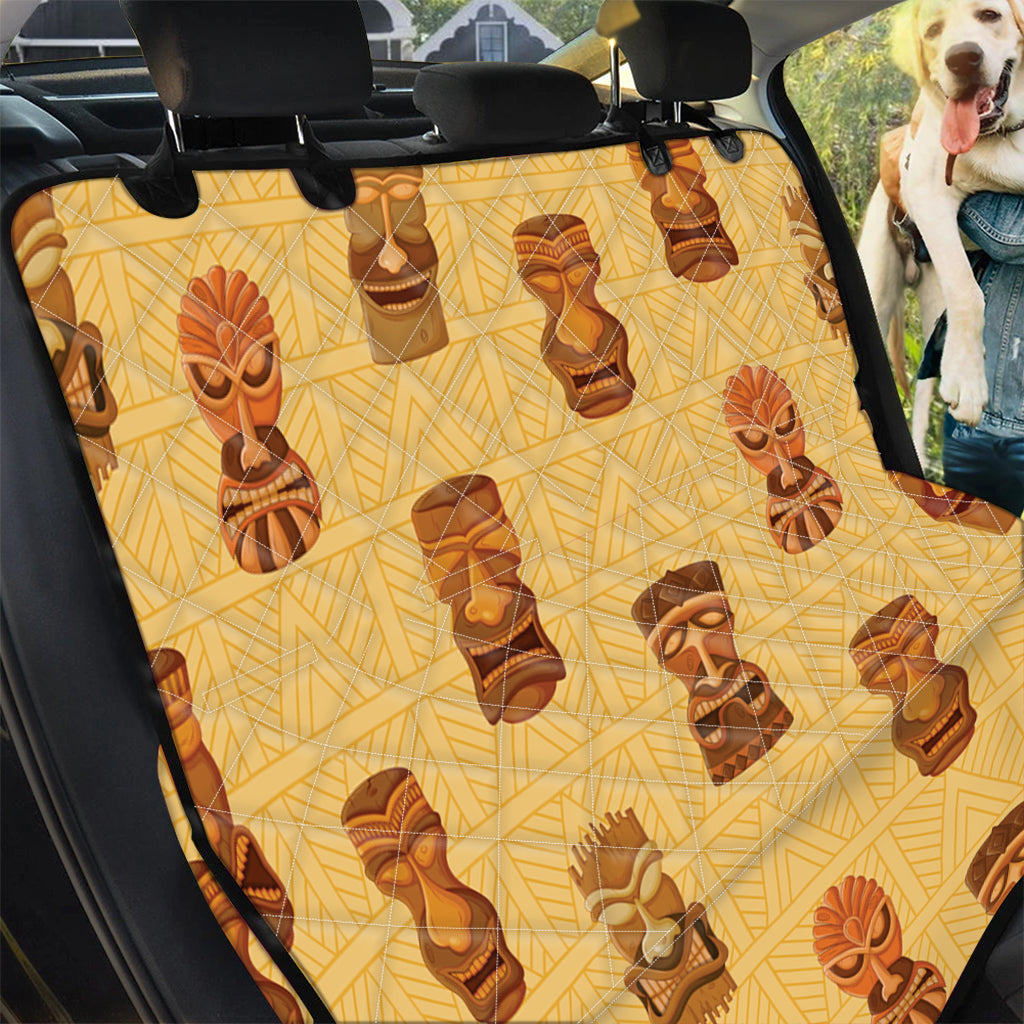 Tribal Tiki Mask Pattern Print Pet Car Back Seat Cover