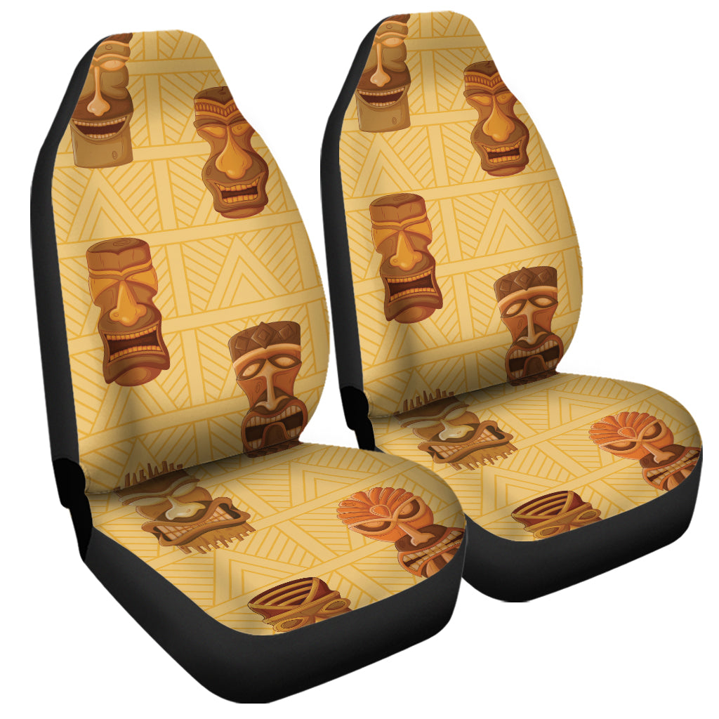 Tribal Tiki Mask Pattern Print Universal Fit Car Seat Covers