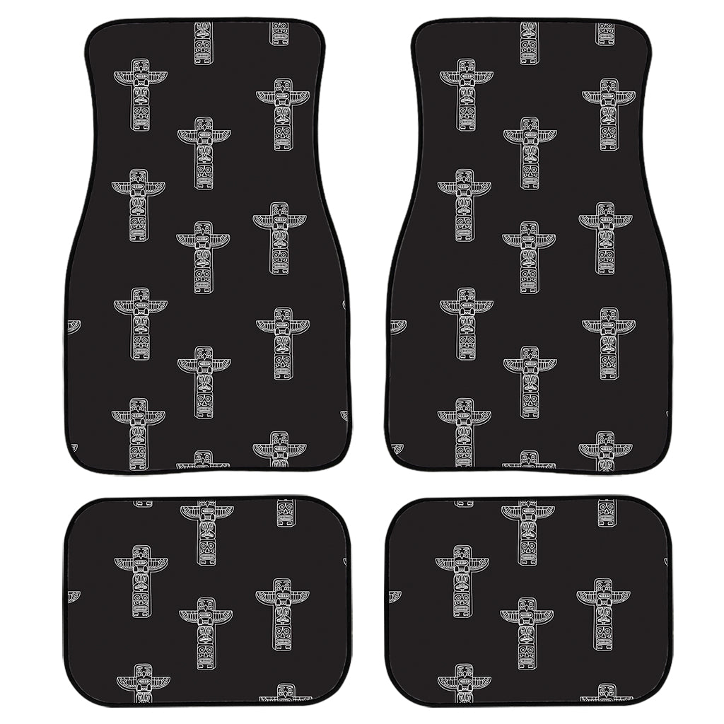 Tribal Totem Pattern Print Front and Back Car Floor Mats