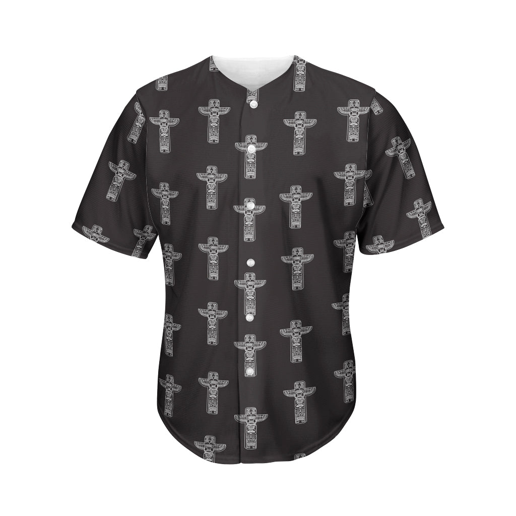 Tribal Totem Pattern Print Men's Baseball Jersey