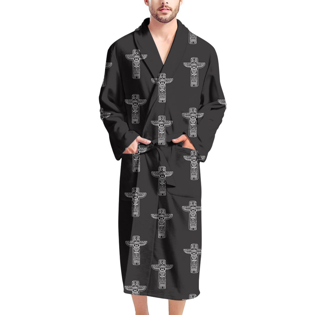 Tribal Totem Pattern Print Men's Bathrobe