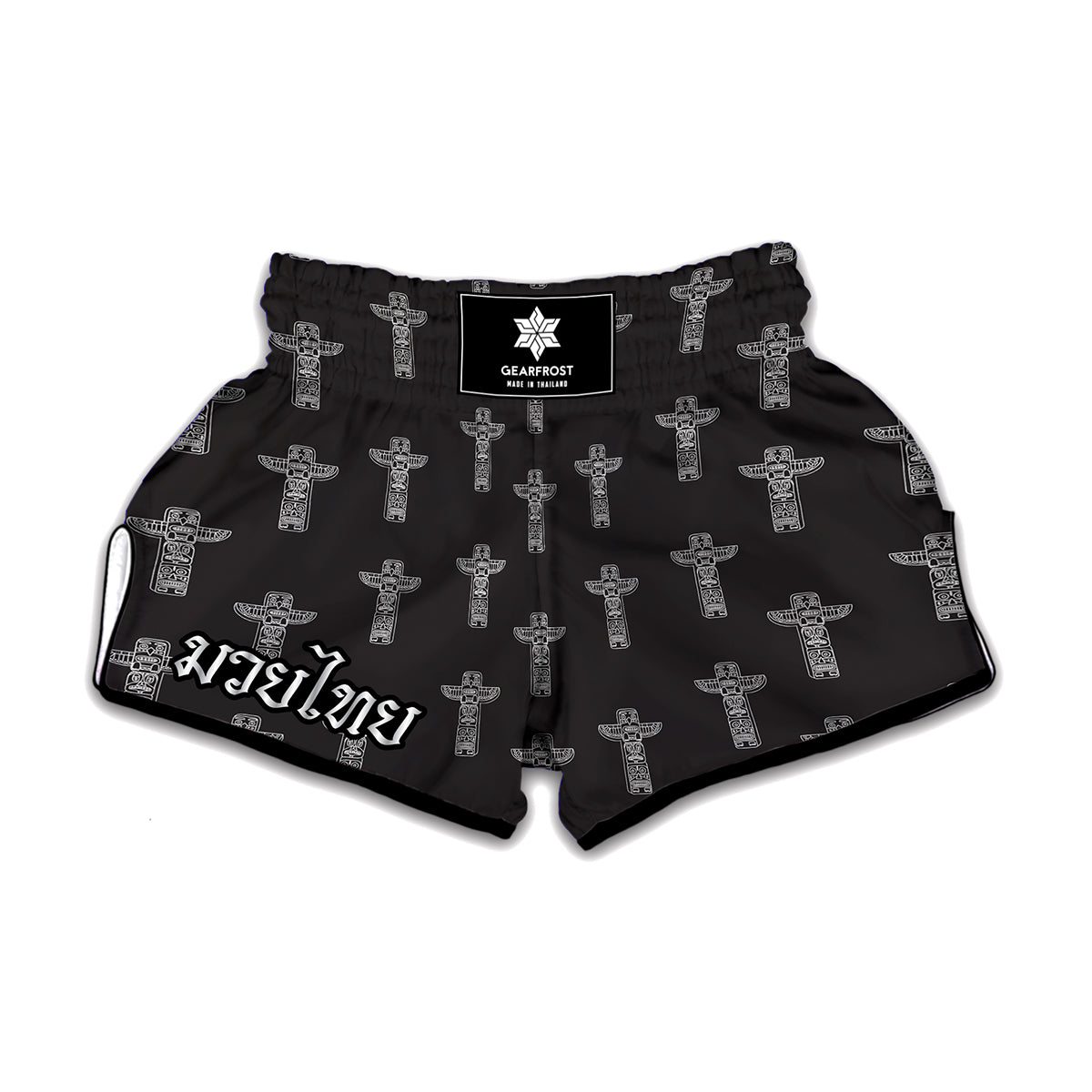 Tribal Totem Pattern Print Muay Thai Boxing Shorts