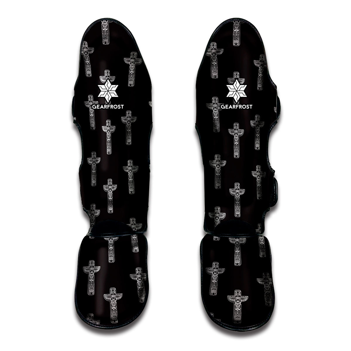 Tribal Totem Pattern Print Muay Thai Shin Guards