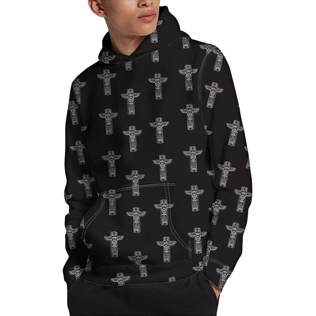 Tribal Totem Pattern Print Pullover Hoodie