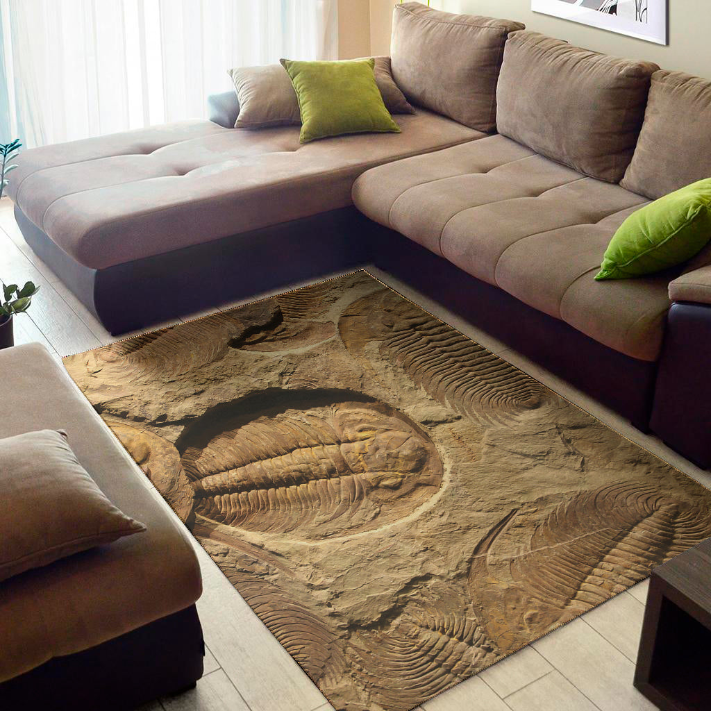 Trilobite Fossil Print Area Rug