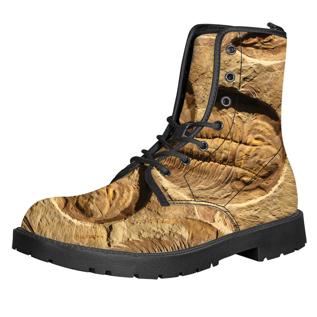 Trilobite Fossil Print Leather Boots