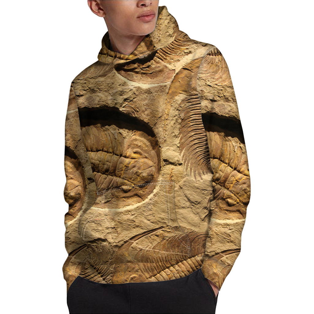 Trilobite Fossil Print Pullover Hoodie