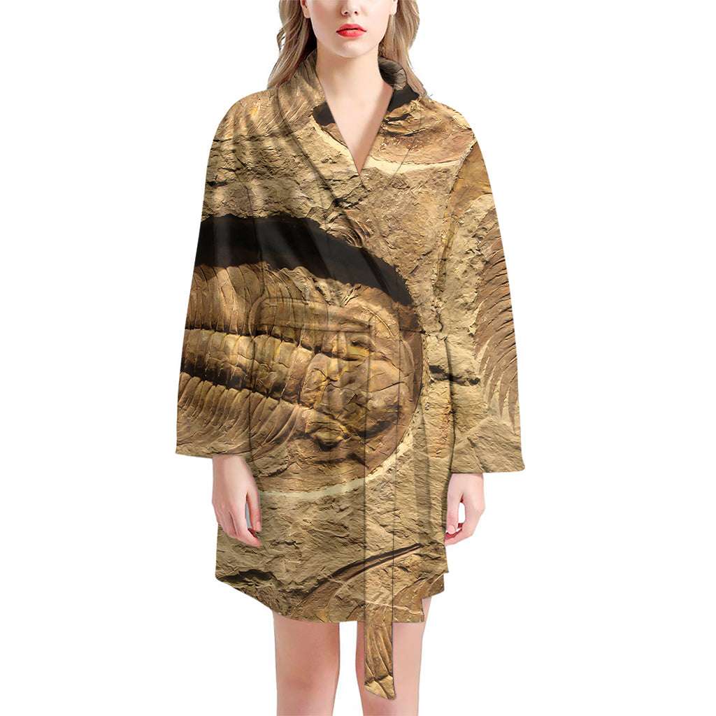 Trilobite Fossil Print Women's Bathrobe