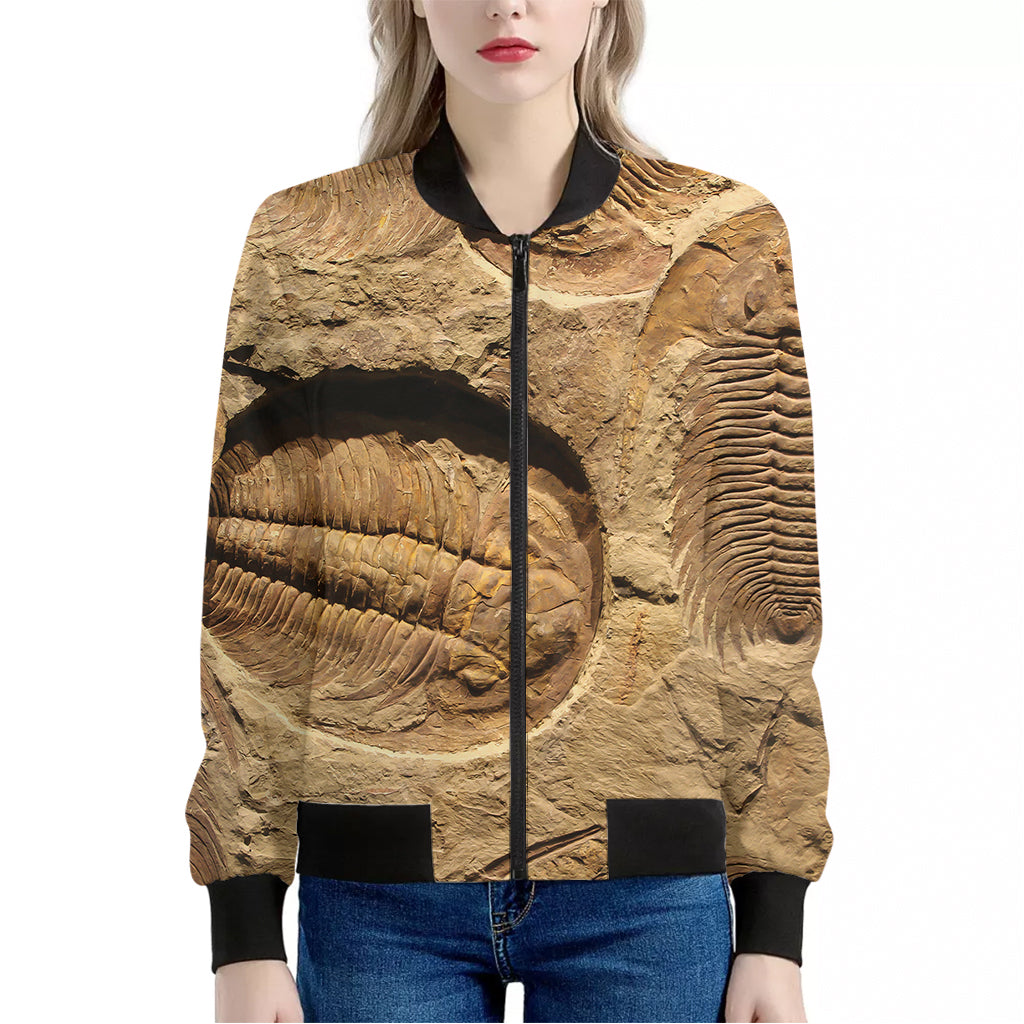 Trilobite Fossil Print Women's Bomber Jacket