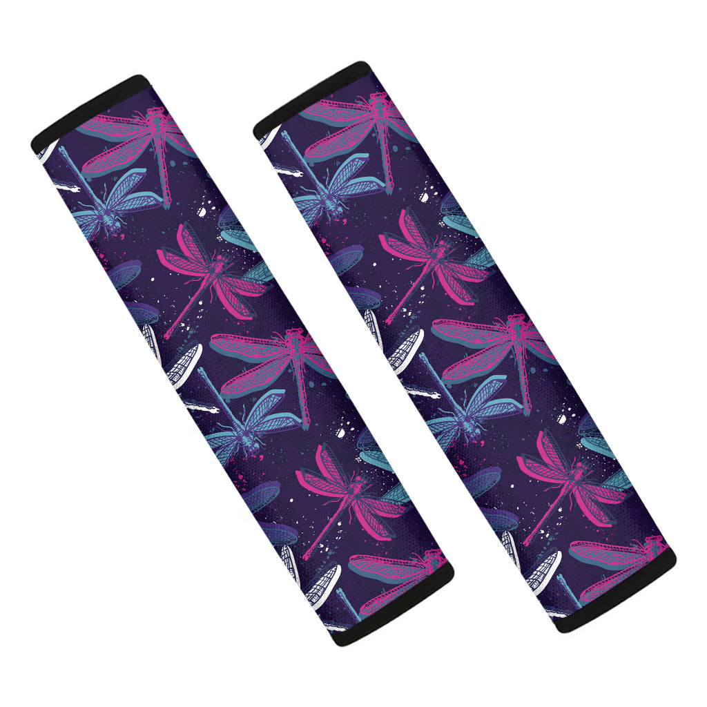 Trippy Dragonfly Pattern Print Car Seat Belt Covers