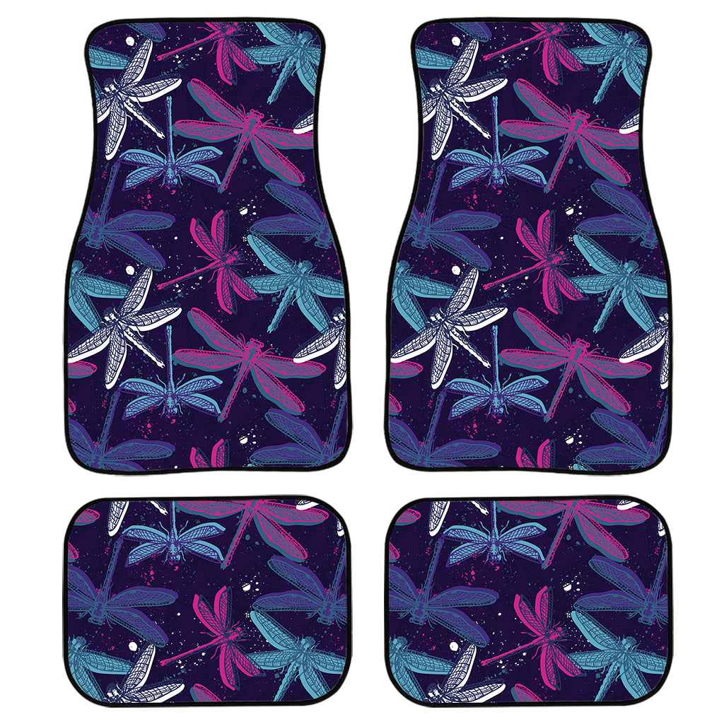 Trippy Dragonfly Pattern Print Front and Back Car Floor Mats