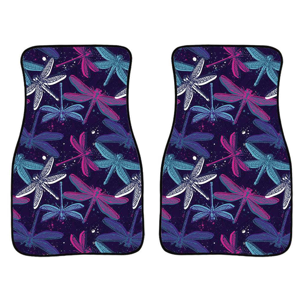 Trippy Dragonfly Pattern Print Front Car Floor Mats