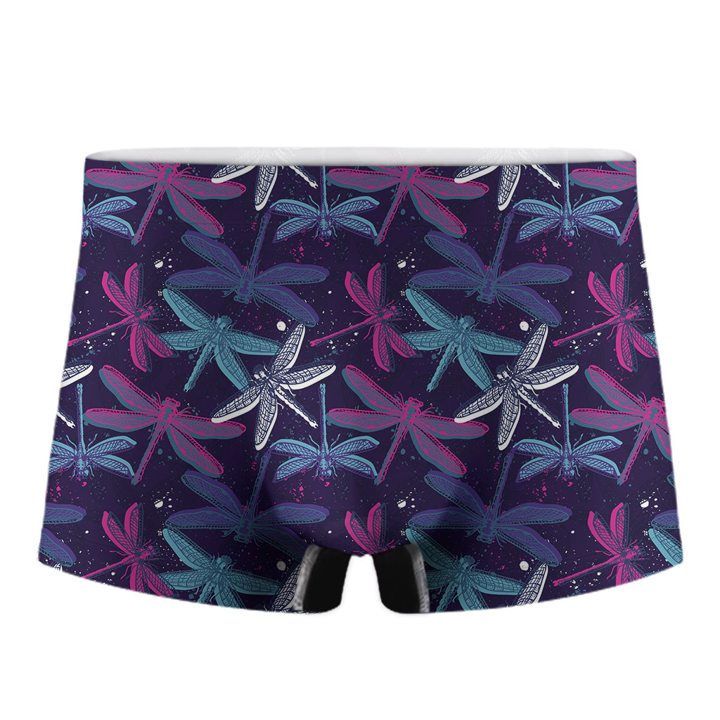 Trippy Dragonfly Pattern Print Men's Boxer Briefs