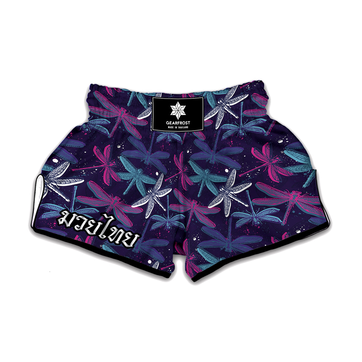 Trippy Dragonfly Pattern Print Muay Thai Boxing Shorts