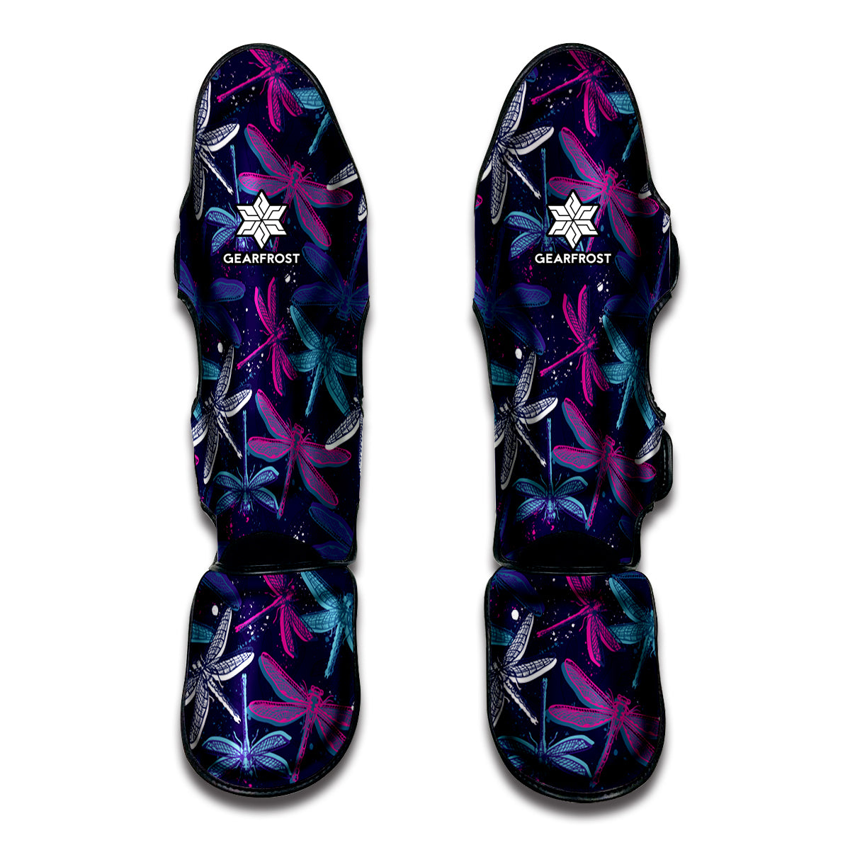 Trippy Dragonfly Pattern Print Muay Thai Shin Guards