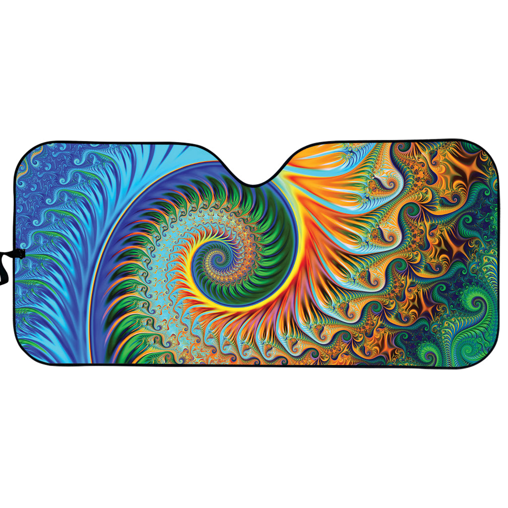 Trippy Fractal Print Car Sun Shade