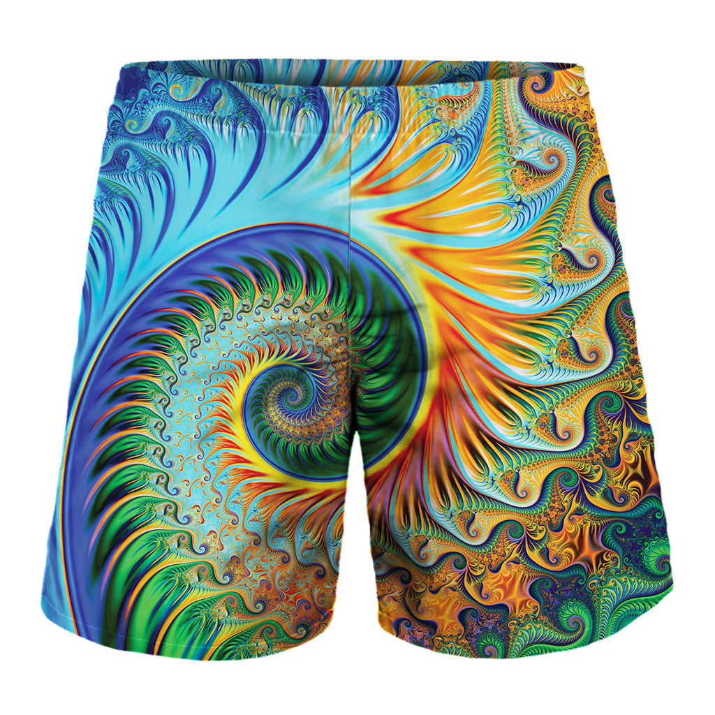 Trippy Fractal Print Men's Shorts