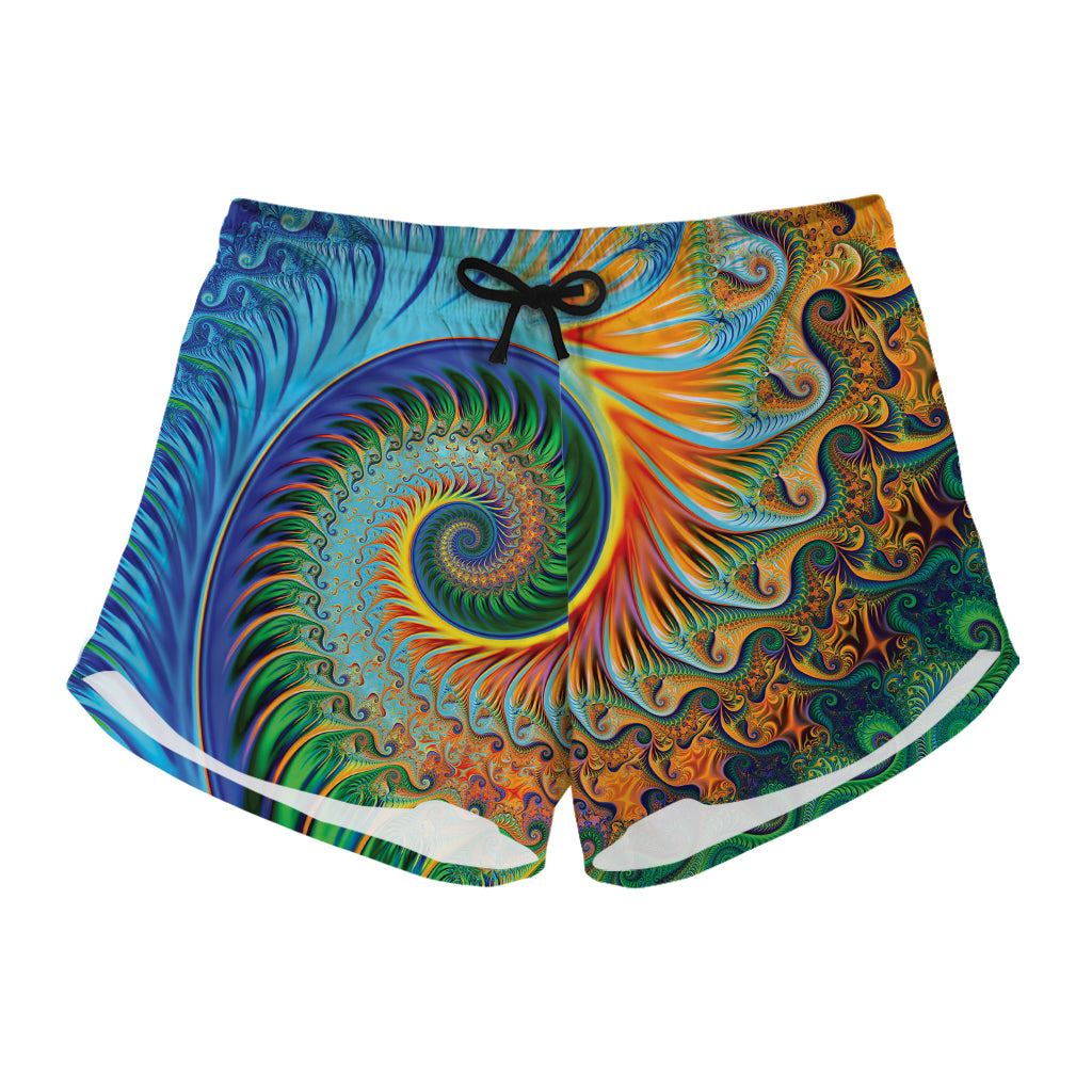 Trippy Fractal Print Women's Shorts