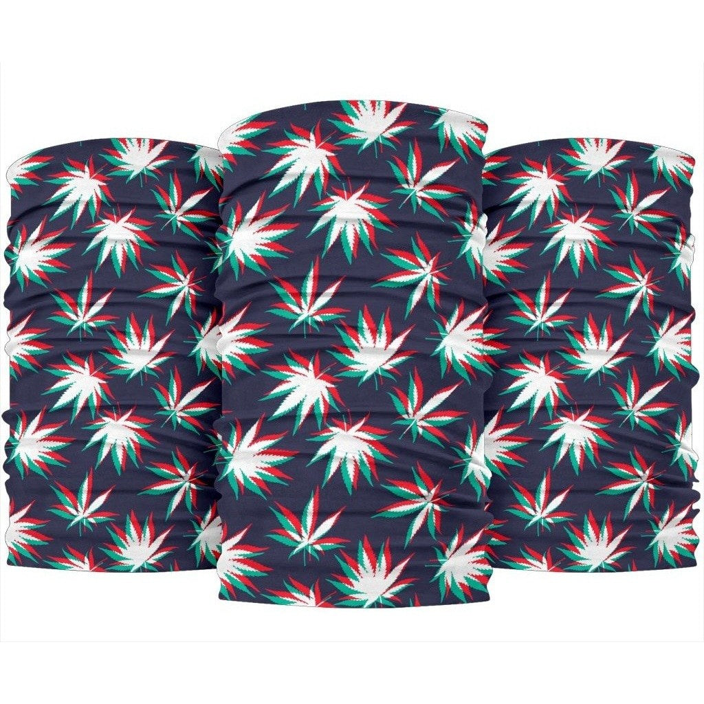 Trippy Hemp Leaves Reggae Pattern Print 3-Pack Bandanas