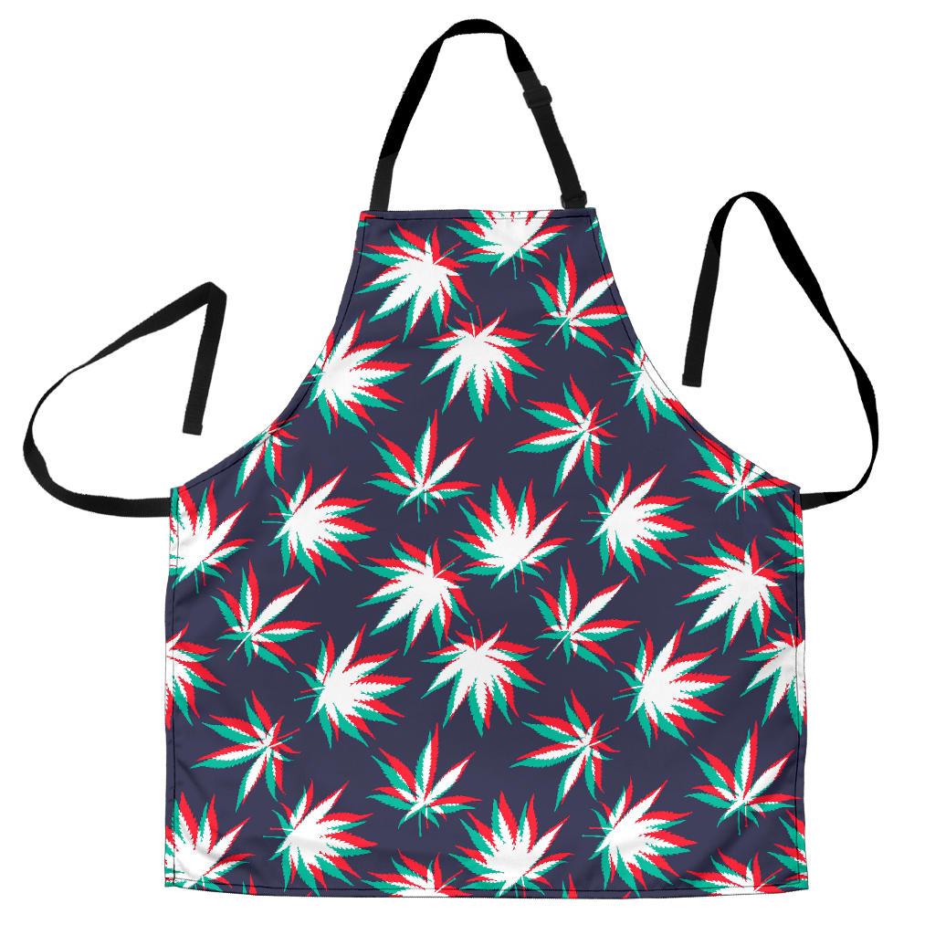 Trippy Hemp Leaves Reggae Pattern Print Men's Apron