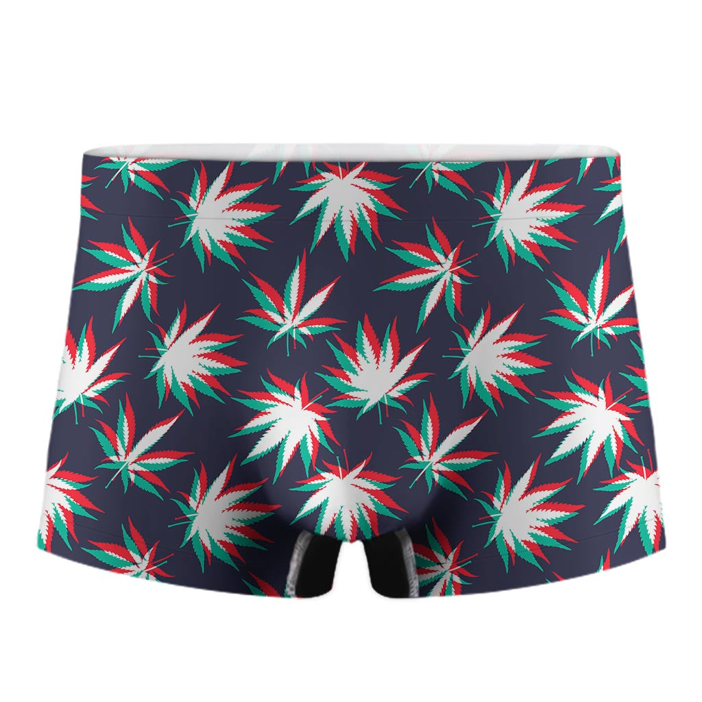 Trippy Hemp Leaves Reggae Pattern Print Men's Boxer Briefs