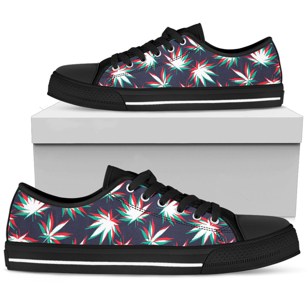 Trippy Hemp Leaves Reggae Pattern Print Men's Low Top Shoes