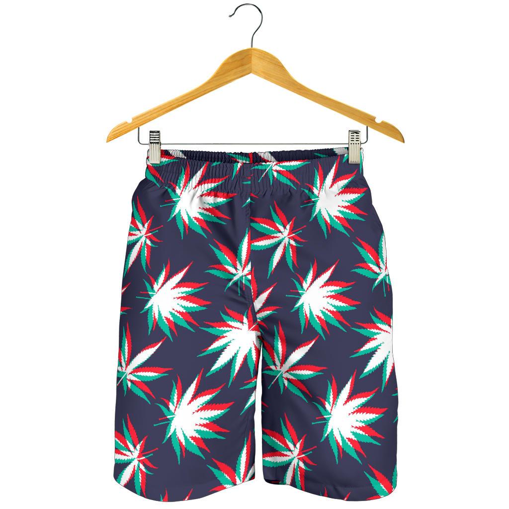 Trippy Hemp Leaves Reggae Pattern Print Men's Shorts