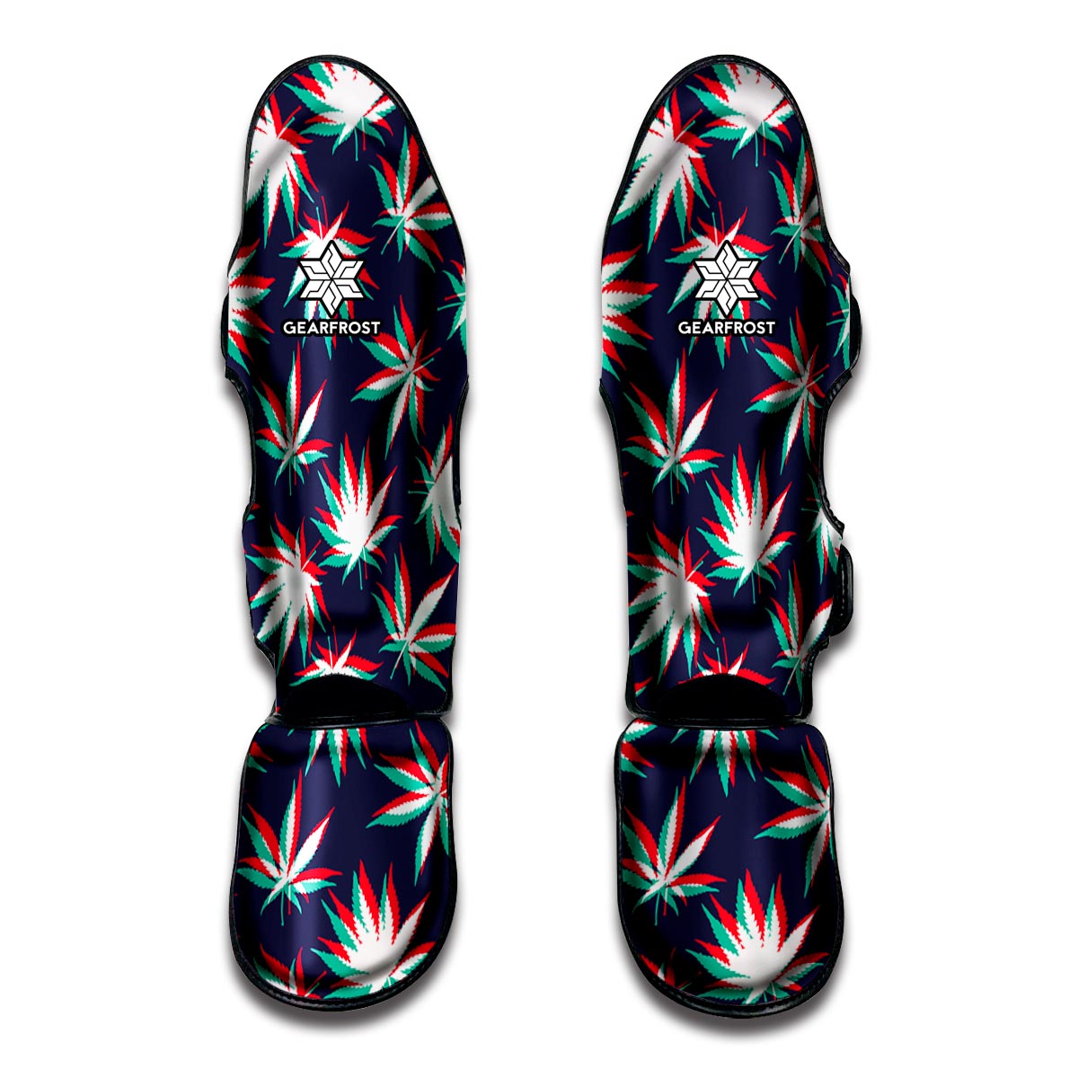 Trippy Hemp Leaves Reggae Pattern Print Muay Thai Shin Guards