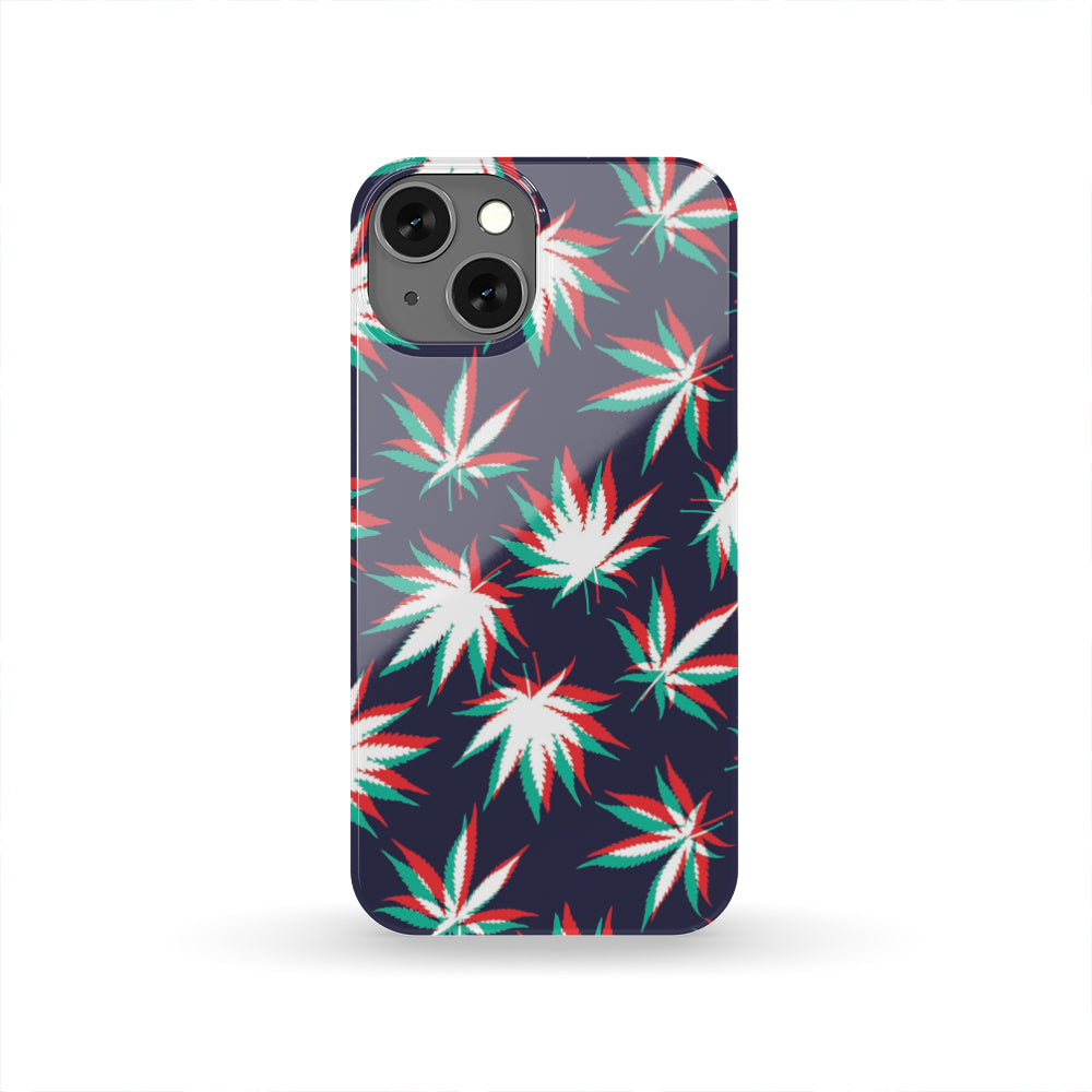 Trippy Hemp Leaves Reggae Pattern Print Phone Case