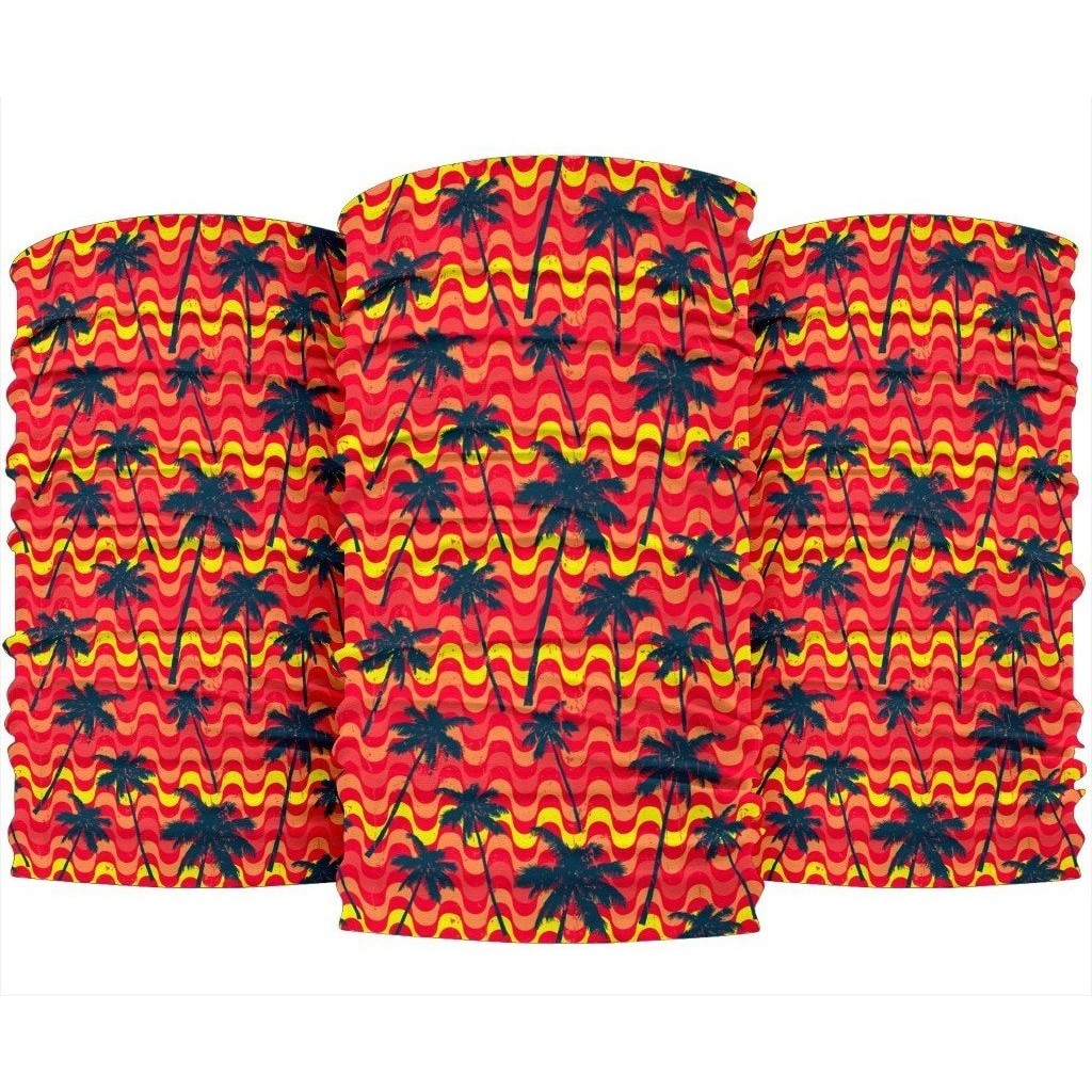 Trippy Palm Tree Pattern Print 3-Pack Bandanas