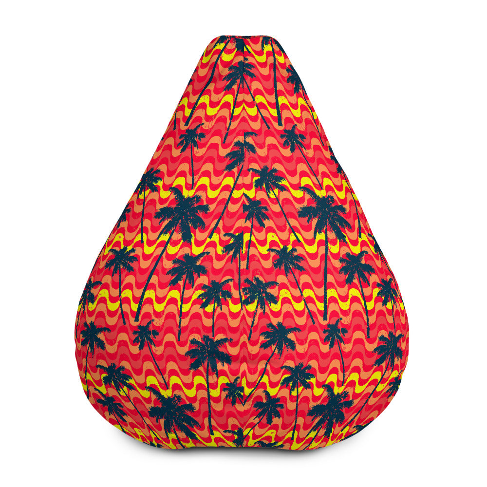 Trippy Palm Tree Pattern Print Bean Bag Cover