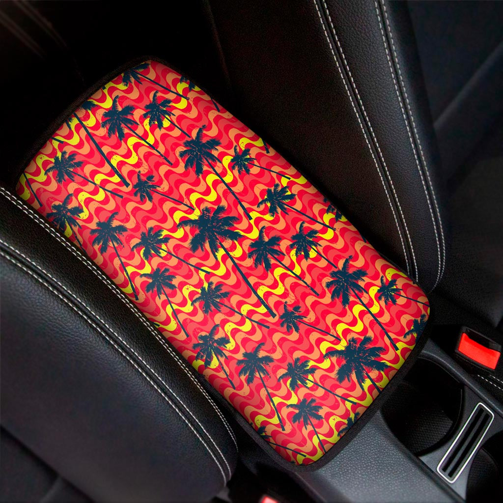 Trippy Palm Tree Pattern Print Car Center Console Cover