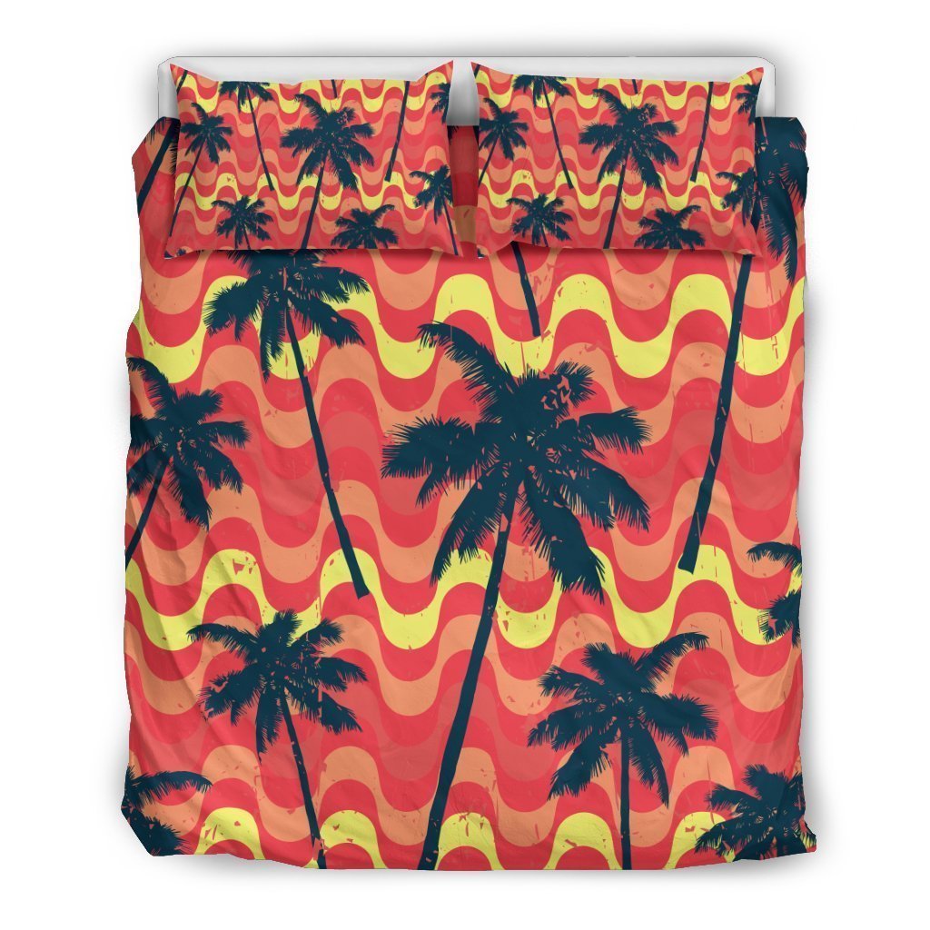 Trippy Palm Tree Pattern Print Duvet Cover Bedding Set