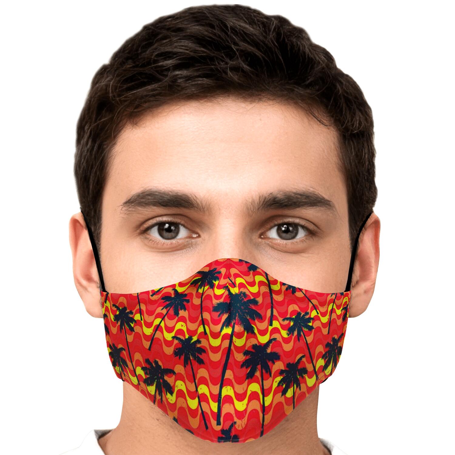 Trippy Palm Tree Pattern Print Face Mask