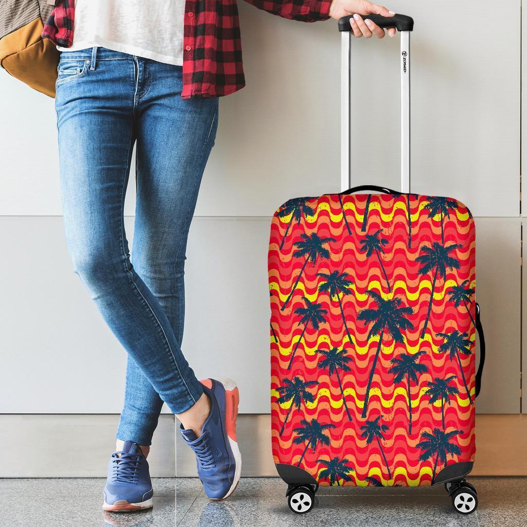 Trippy Palm Tree Pattern Print Luggage Cover