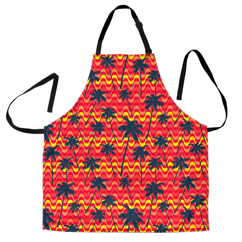 Trippy Palm Tree Pattern Print Men's Apron