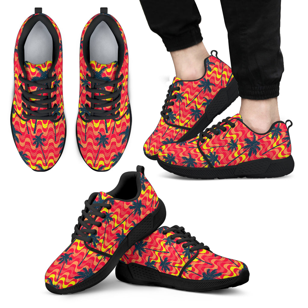 Trippy Palm Tree Pattern Print Men's Athletic Shoes