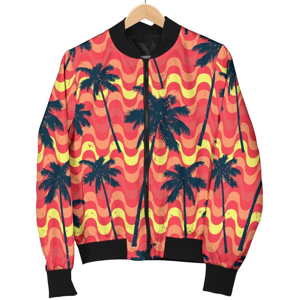 Trippy Palm Tree Pattern Print Men's Bomber Jacket