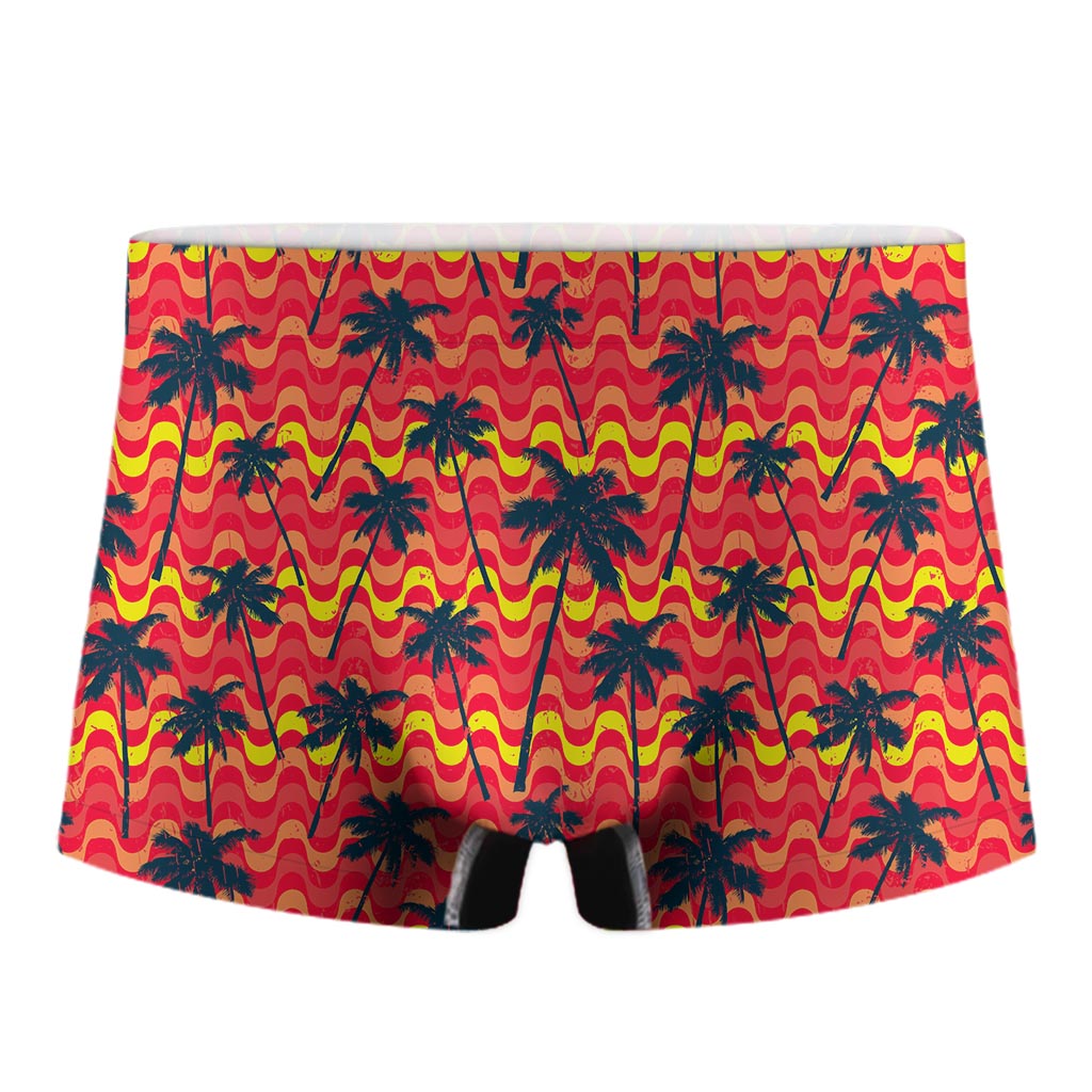 Trippy Palm Tree Pattern Print Men's Boxer Briefs