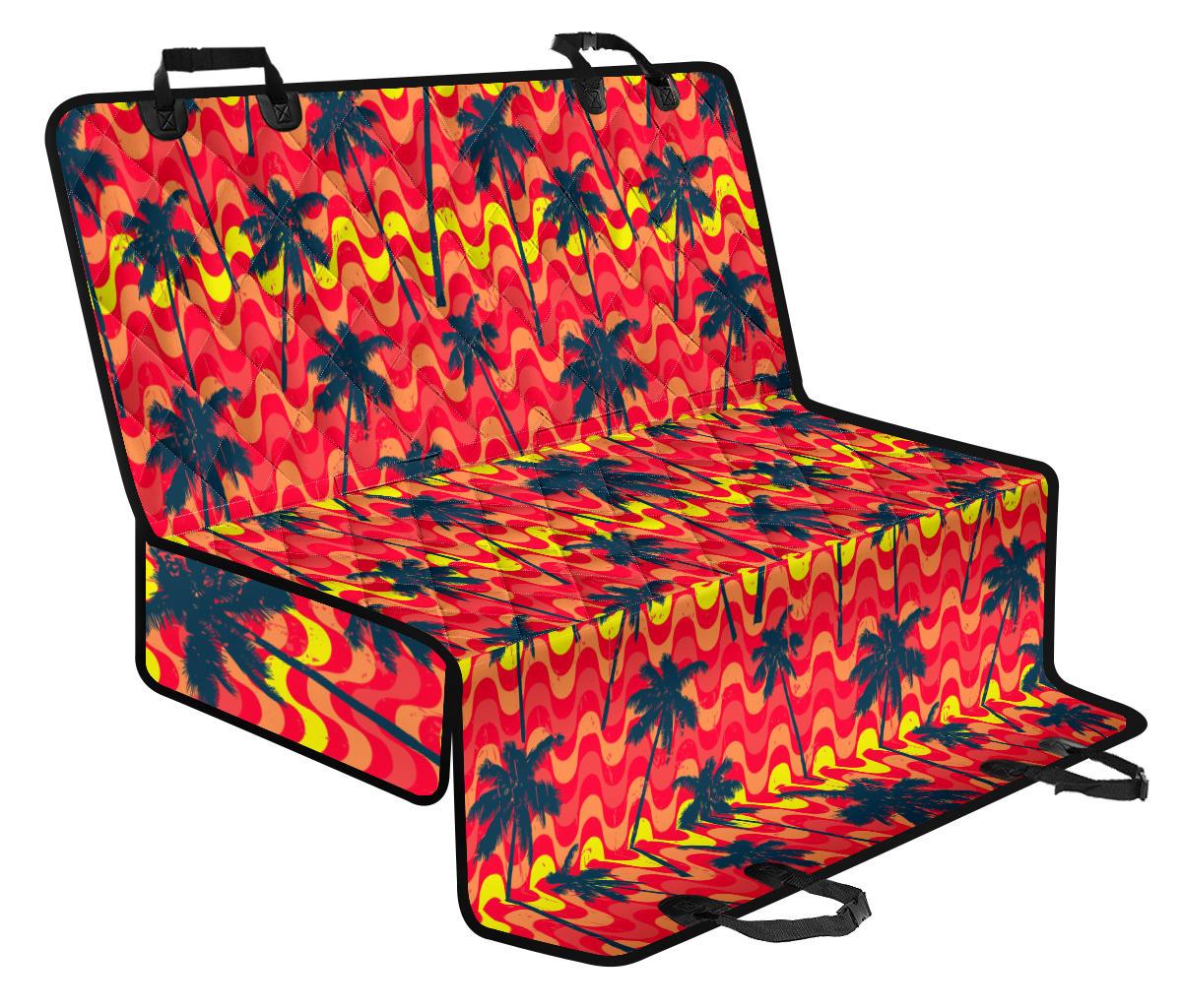 Trippy Palm Tree Pattern Print Pet Car Back Seat Cover