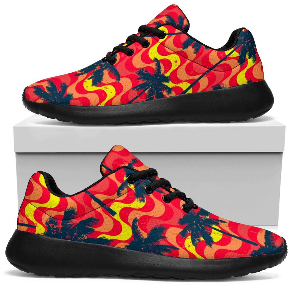 Trippy Palm Tree Pattern Print Sport Sneakers