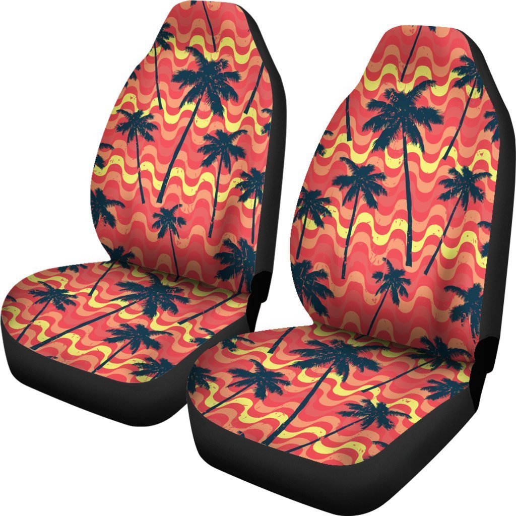 Trippy Palm Tree Pattern Print Universal Fit Car Seat Covers