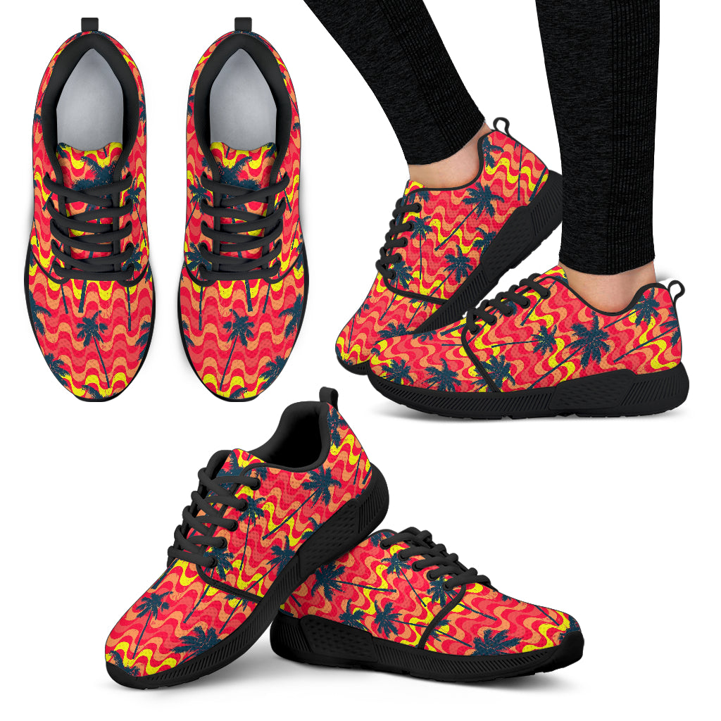 Trippy Palm Tree Pattern Print Women's Athletic Shoes