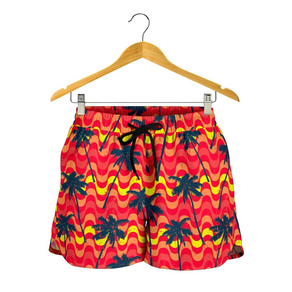 Trippy Palm Tree Pattern Print Women's Shorts